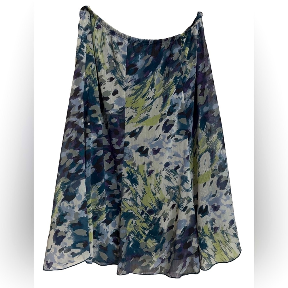 CLEARANCE Reitmans multicolour chiffon lined midi skirt with stretchable waist
